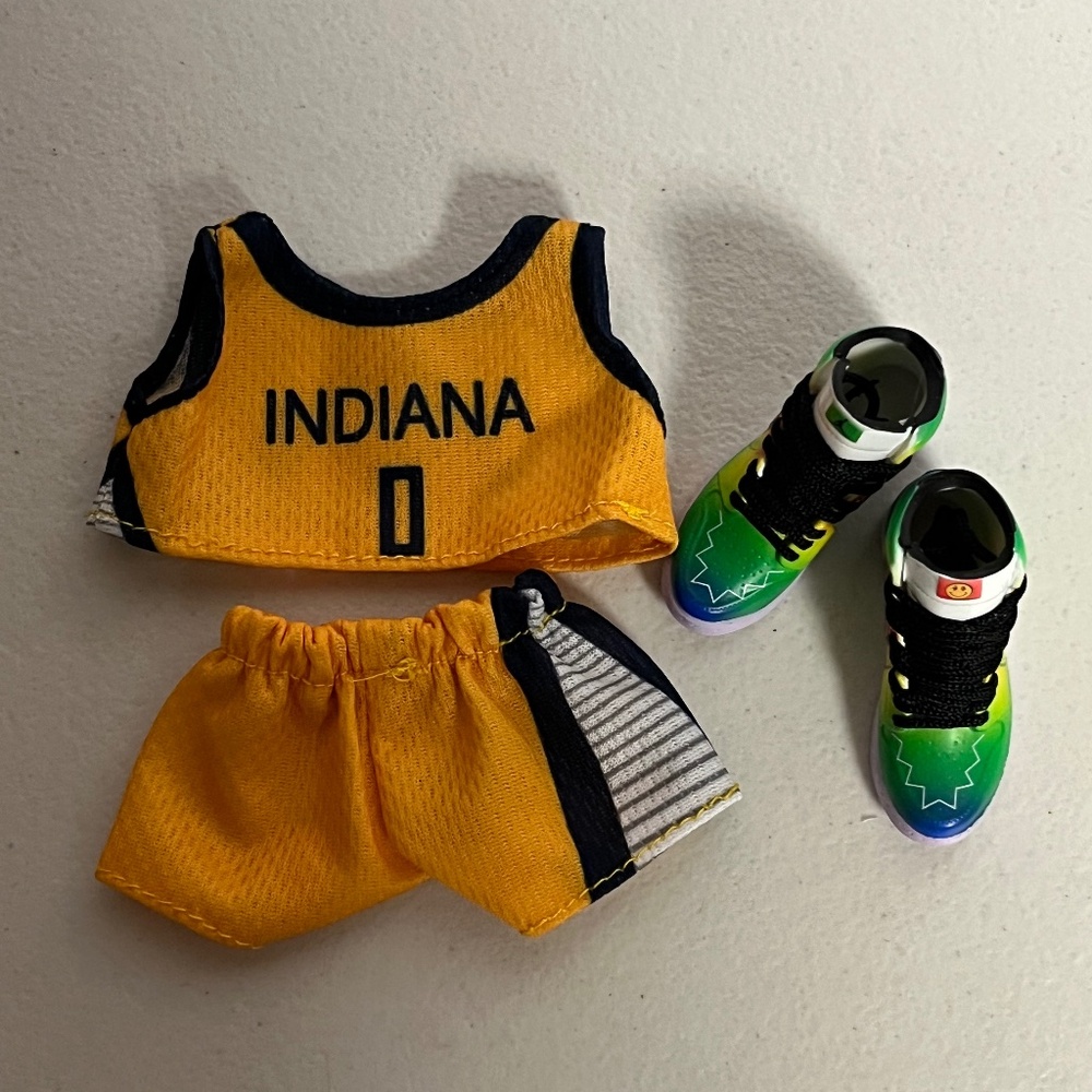 Indiana Pacers 0 Jersey Sneakers 3 Piece Outfit For Labubu Basketball Yellow